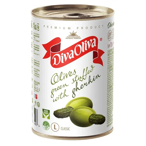 Оливки Diva Oliva L фаршировані огірками 314мл