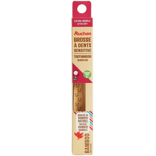 Зубна щітка Auchan Bamboo Sensitive Extra Soft дитяча від 3 років