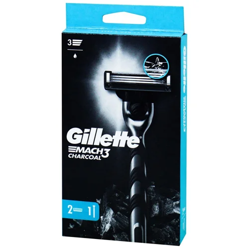 Бритва Gillette Mach3 Charcoal з 2 змінними касетами