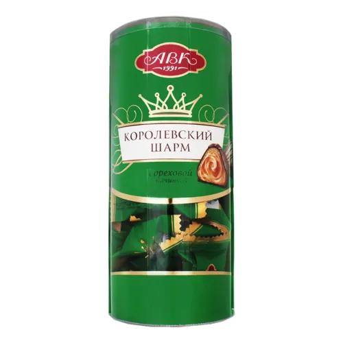 Цукерки з горіховою начинкою Королівський шарм АВК тубус 235г