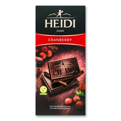 Шоколад Чорний З Клюквою Heidi, в/ґ, к/у 80г