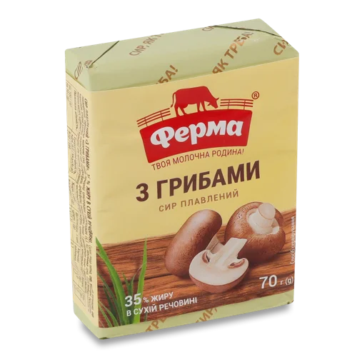 Сир Плавлений 35% З Грибами В/ґ, Маса 70г