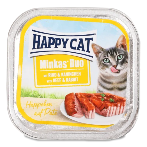 Корм Для Котів Happy Cat Duo Паштет Говядина-Кролик, В/ґ, 100 г