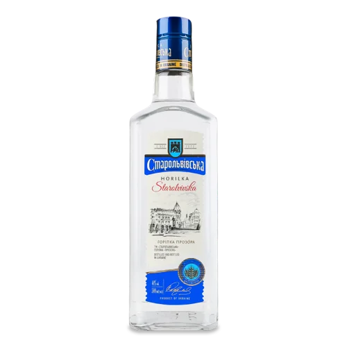 Горілка Вищого Ґатунку Прозора Старольвівська, 0.5л, 40%