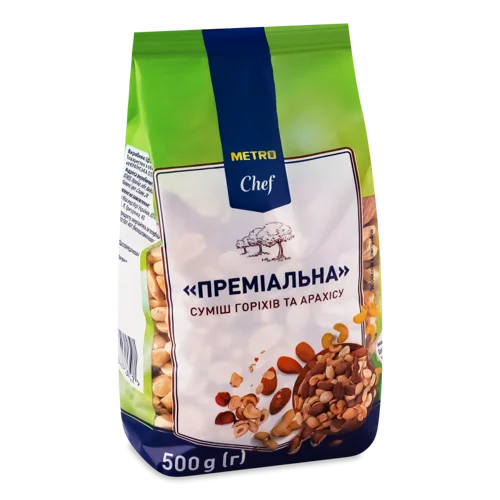 Горіхова та Арахісова Суміш Преміальна Metro Chef, в/ґ, 500г