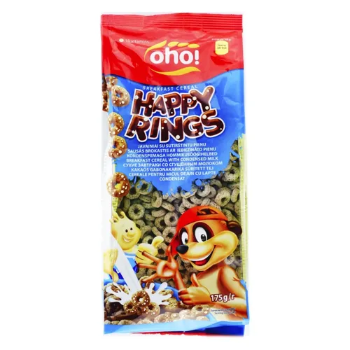Сніданок сухий Oho Happy Rings кільця зі згущеним молоком 175г