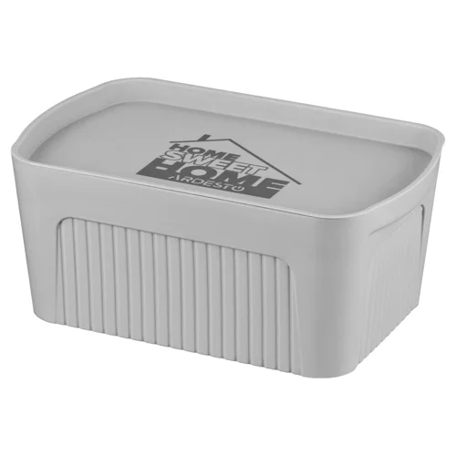 Ящик для зберігання Ardesto з кришкою сірий 32*21,5*14см