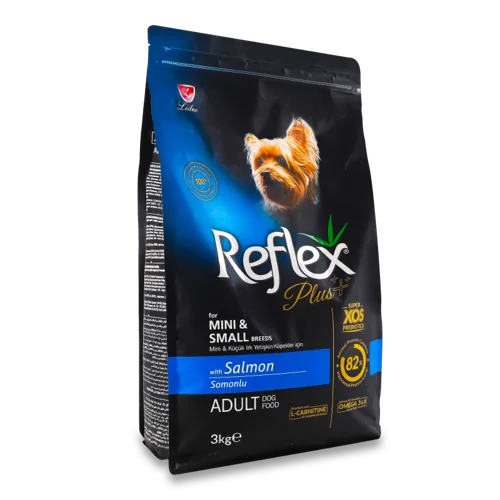Корм сухий для собак малих порід з лососем Reflex Plus, повнораціонний та збалансований, в/к, 3 кг