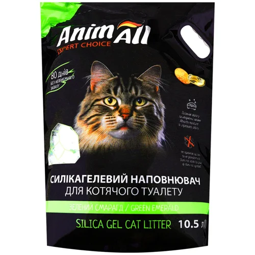 Наповнювач гігієнічний AnimAll Зелений смарагд для котів силікагелевий 10,5л