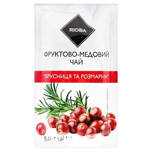 Чай фруктово-медовий Rioba концентрат Брусниця та розмарин 50г