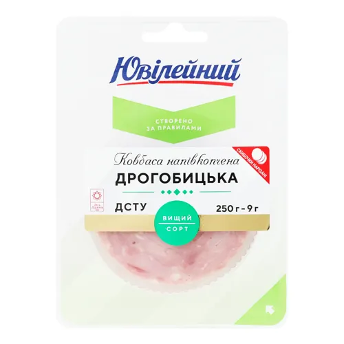 Ковбаса Дрогобицька Ювілейний напівкопчена лоток 250г