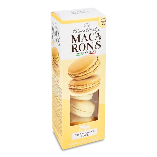 Тістечка з Начинкою Зі Смаком Шампанського Champagne Love Macarons Chocolitaly к/у, 90г
