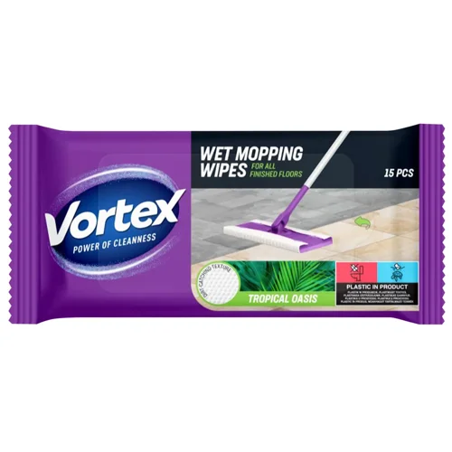 Серветки вологі Vortex Тропічний оазис для підлоги 15шт