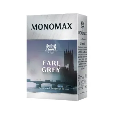 Чай 80г МОNОМАХ EARL GREY чорний цейлонський байховий листовий з бергамотом