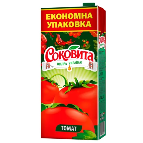 Сік Соковіта томатний з м'якоттю та сіллю 1,93л