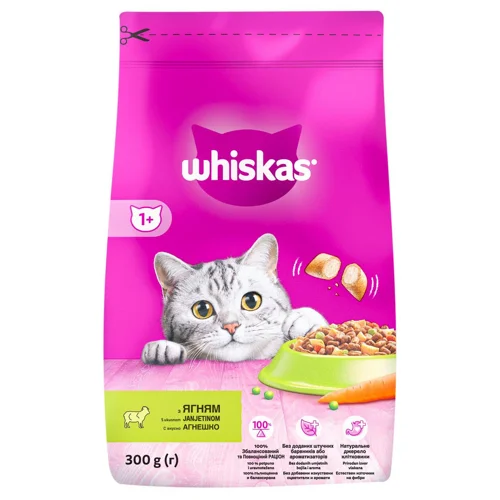Корм сухий Whiskas з ягням для котів 300г