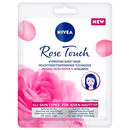 Маска для обличчя Nivea Rose Touch зволожуюча тканинна 1шт