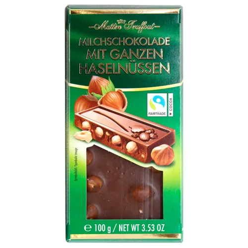 Шоколад Maitre Truffout з цілим лісовим горіхом 100г