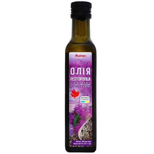 Олія розторопші Auchan нерафінована першого віджиму 240мл