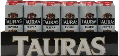 Упаковка пива Tauras Extra світле фільтроване 5.2% 0.568л x 24 шт