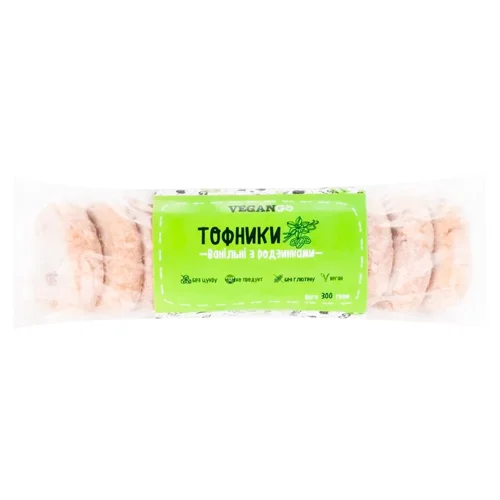 Тофники VeganGo ванільні з родзинками без цукру заморожені 300г