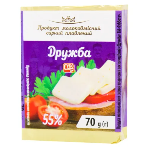 Сирний продукт «Суббота Дружба» плавлений 70г