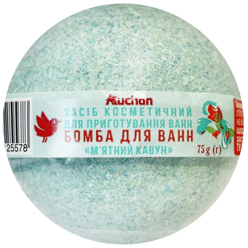 Бомба Auchan для ванн ароматом м'ятного кавуна 75г