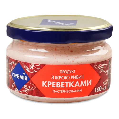 Продукт Премія з ікрою риби і креветками пастерізований 160г