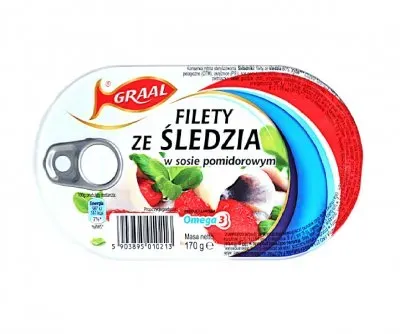 Консерва Graal Філе Оселедця в Томаті 170г