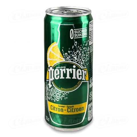Вода Perrier зі смаком лимона газована з/б, 0,33л