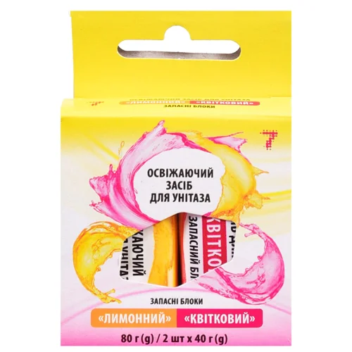 Блок для унітазу 7 Квітковий та лимонний 40г*2шт