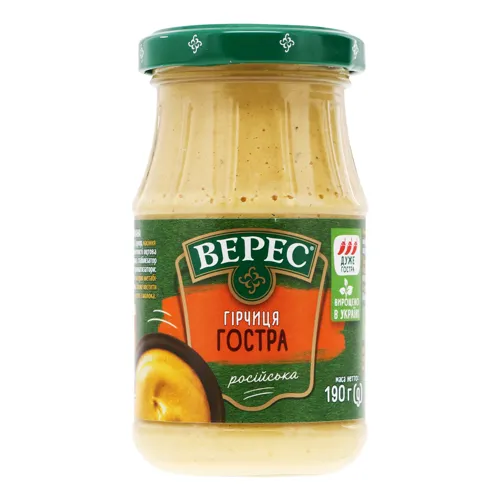 Гірчиця нестерилізована Українська гостра Верес с/б 190г