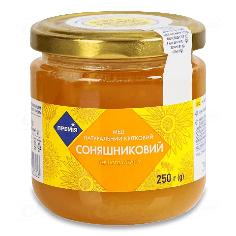 Мед натуральний «Премія»® квітковий соняшниковий, 250г