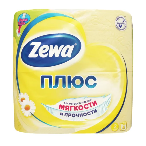 Папір Туалетний 2-Шаровий З Ароматом Ромашки Plus Zewa, 4 шт