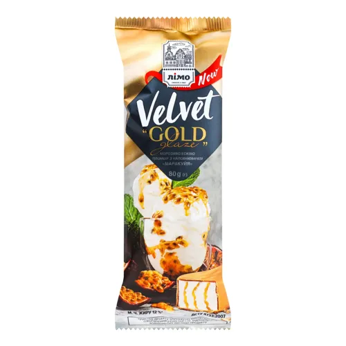 Морозиво 12% ескімо пломбір Маракуйя Gold glaze Velvet Лімо м/у 80г