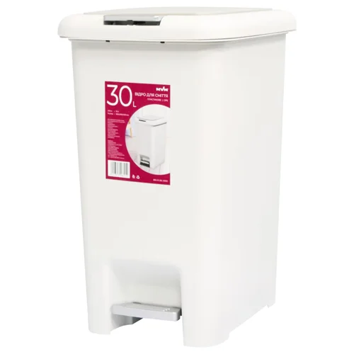 Відро MVM Furniture для сміття з кришкою та педаллю BIN-01 30л