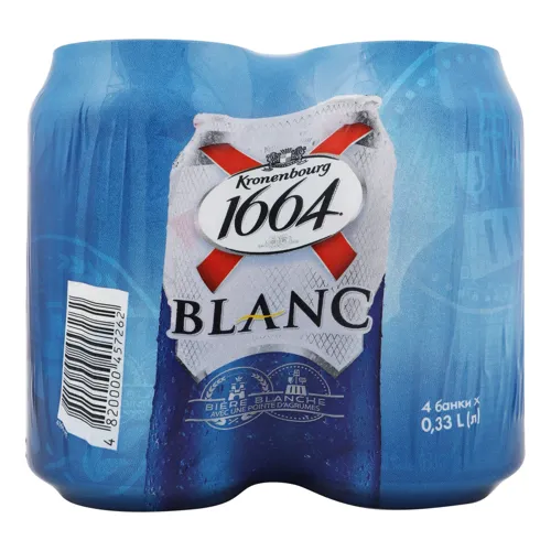 Пиво спеціальне 4х0.33л 4.8% світле пастеризоване Blanc Kronenbourg 1664