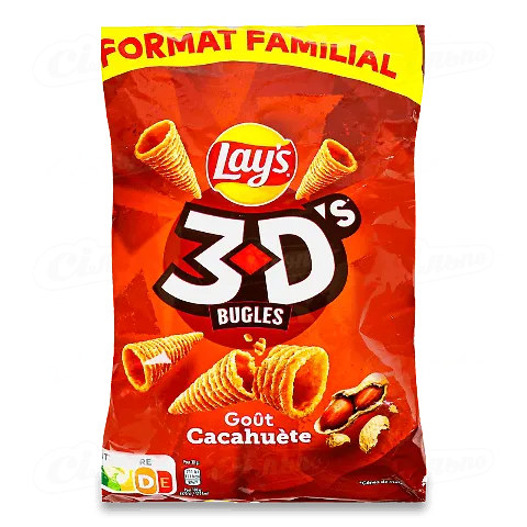 Снеки кукурудзяні Lay's 3D'S Bugles смак арахісу, 150г