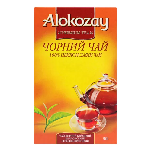 Чай чорний байховий цейлонський середньолистовий Alokozay 90г