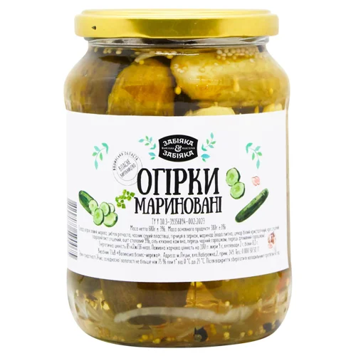 Огірки Забіяка мариновані 680г