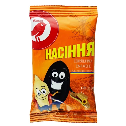 Насіння соняшника Auchan смажене 120г