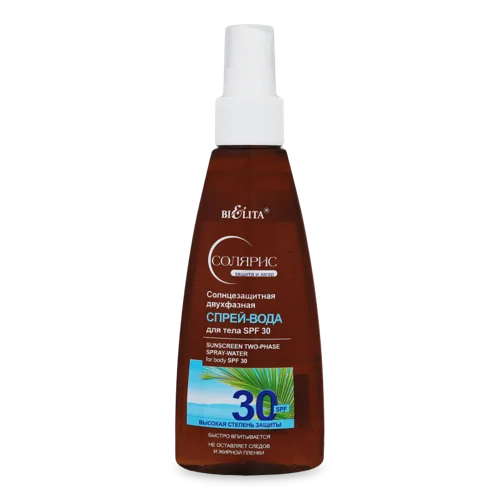 Спрей-Вода Сонцезахисна Двофазна SPF 30 Соляріс Bielita, 150мл