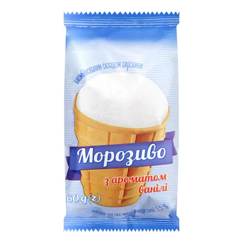 Морозиво 3.5% з ароматом ванілі Ласка м/у 60г