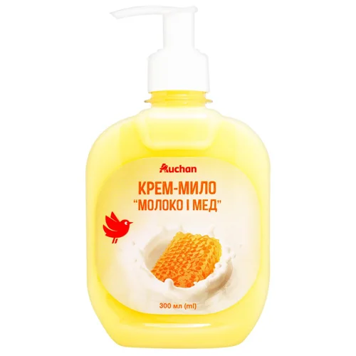 Крем-мило рідке Auchan Мед і молоко 300мл