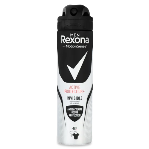 Антиперспірант Аерозоль Rexona Men Антибактеріальний та Невидимий на Чорному та Білому, 150 мл