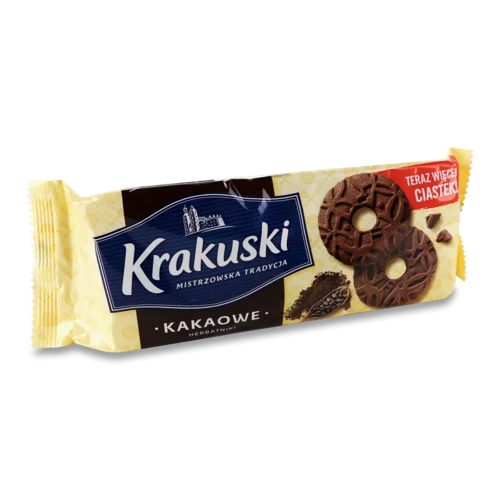 Печиво Какао Krakuski, Вищого Ґатунку, Картонна Упаковка, 163г