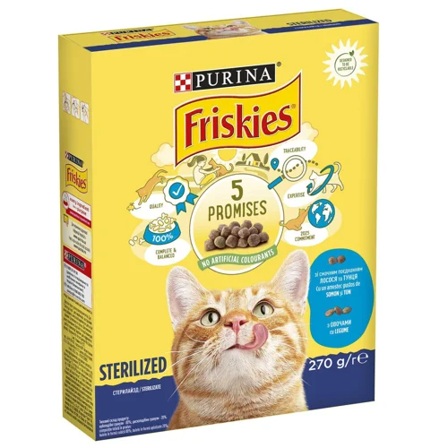 Корм сухий Friskies Sterilized з лососем, тунцем та овочами для стерилізованих котів 270г