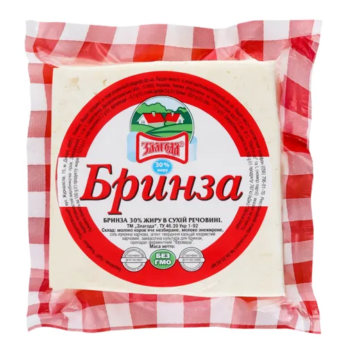 Бринза 30% Злагода вищого ґатунку 0.25кг