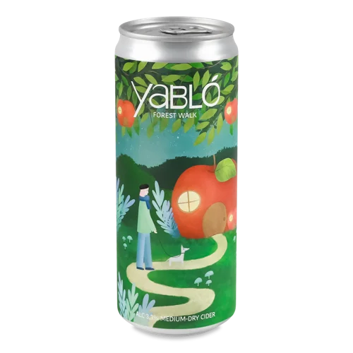 Сидр Яблучний Напівсухий Газований, в/ґ, з/б, 0.33л, 3.3%