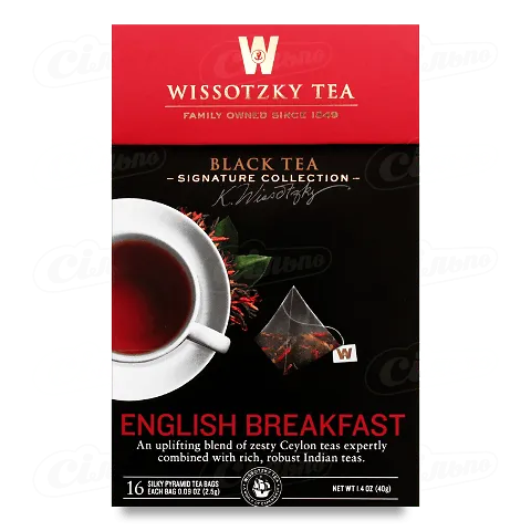 Чай чорний «Wissotzky Tea» English Breakfast, 16*2,5г/уп